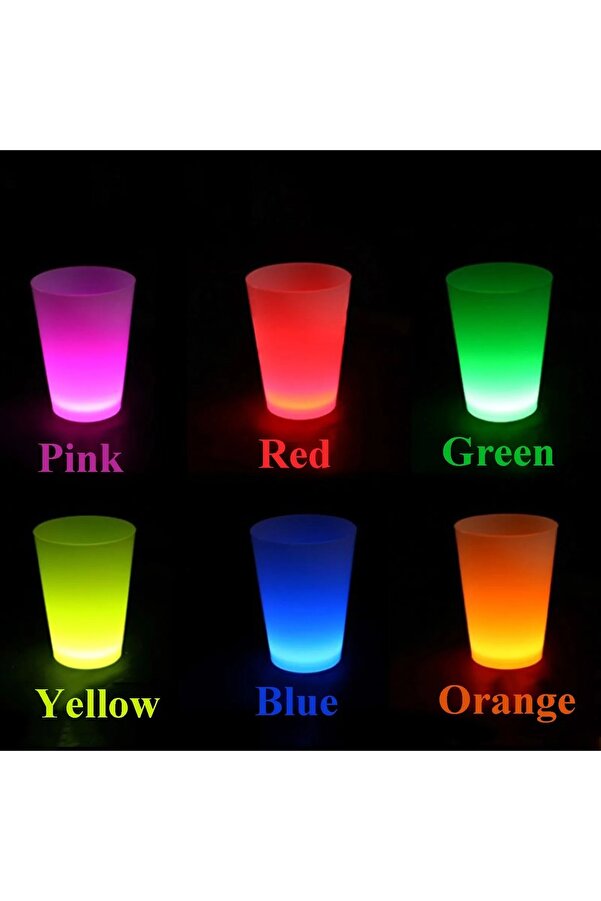 Go İthalat Glow Parti̇si̇ Bardakları 6 Renk 6 Adet 1.5 Oz 4.5 X 6.5 Cm (5258)