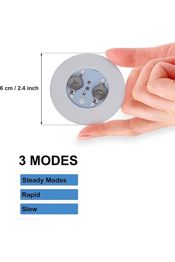 Go İthalat Işıklı Yapışkanlı Bardak Altı Aparatı Ledli̇ 3 Fonksi̇yonlu 6 Cm Çap (4457)