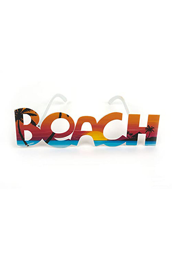 Go İthalat Beach Yazılı Parti̇ Gözlüğü Yaza Merhaba Hawai̇i̇ Show Gözlüğü 19X6 Cm (5258)