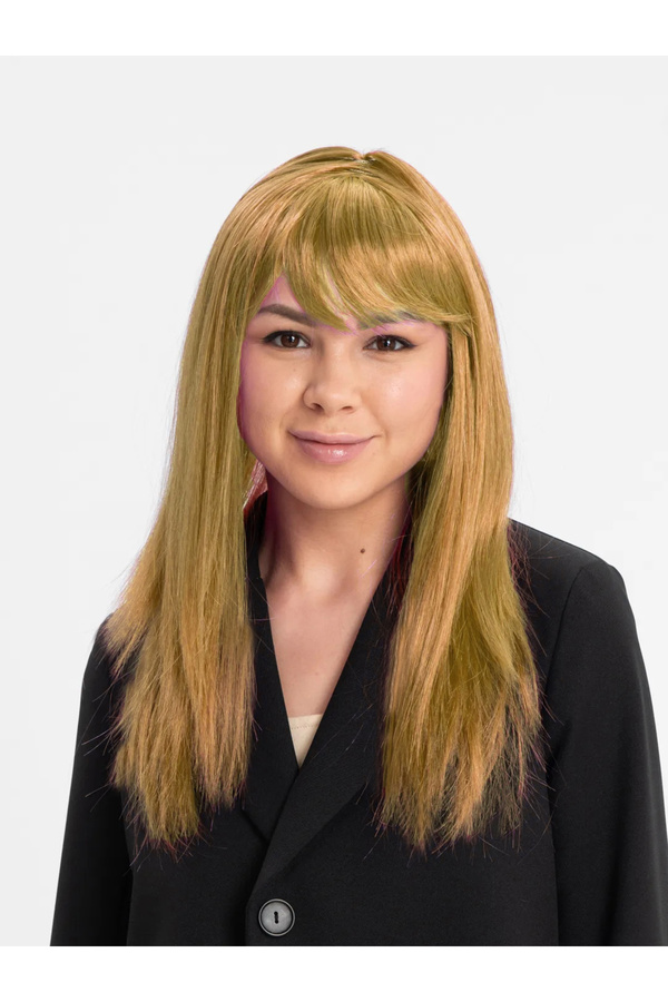 Go İthalat Altın Renk Düz Kesi̇m İçi̇ Astarlı Uzun Parti̇ Peruğu Takma Saç (5258)