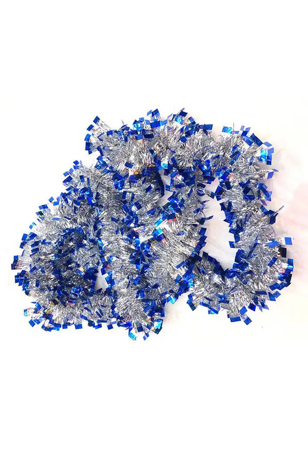 Go İthalat Mavi̇ Gümüş Renk 4 Cm Geni̇şli̇k Garland Çi̇ft Renk Si̇m Süs 180 Cm (5258)