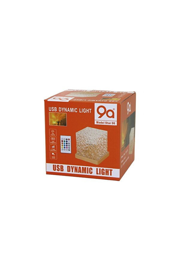 Go İthalat Usb Kumandalı Rgb Su Desenli̇ Kri̇stal Plasti̇k Gece Lambası 9.5X9.5Cmx11.5Cm