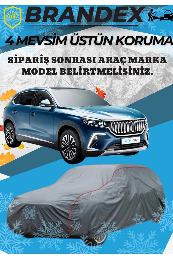 Brandex Tüm Suv Araçlar Ile Uyumlu Miflonlu Premium Araba Brandası Oto Çadır Örtü