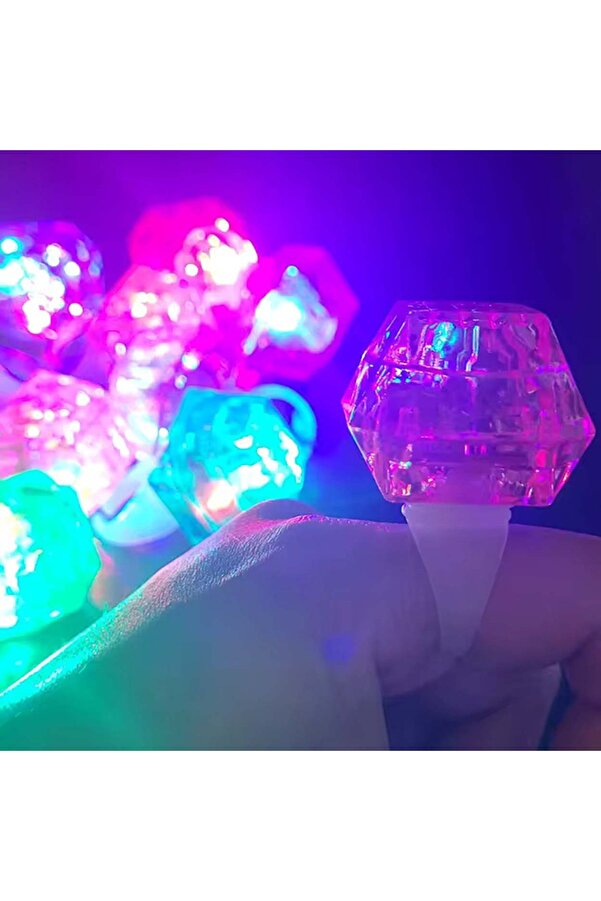 Ethab Ti̇caret Kri̇stal Tasarımlı Led Işıklı Mor Yüzük