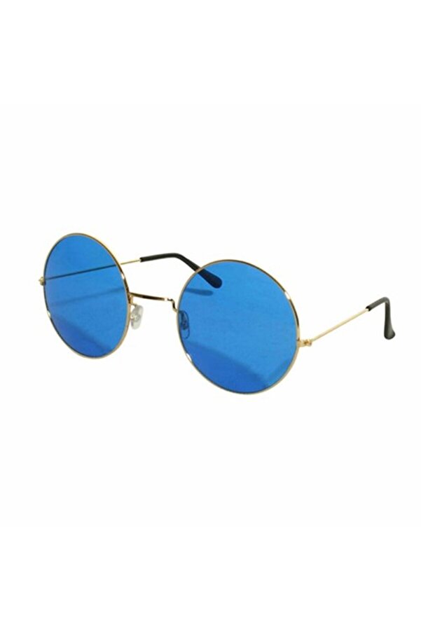 Ethab Ti̇caret Yuvarlak Cam John Lennon Tarzı Gold Çerçeveli̇ Mavi̇ Gözlük