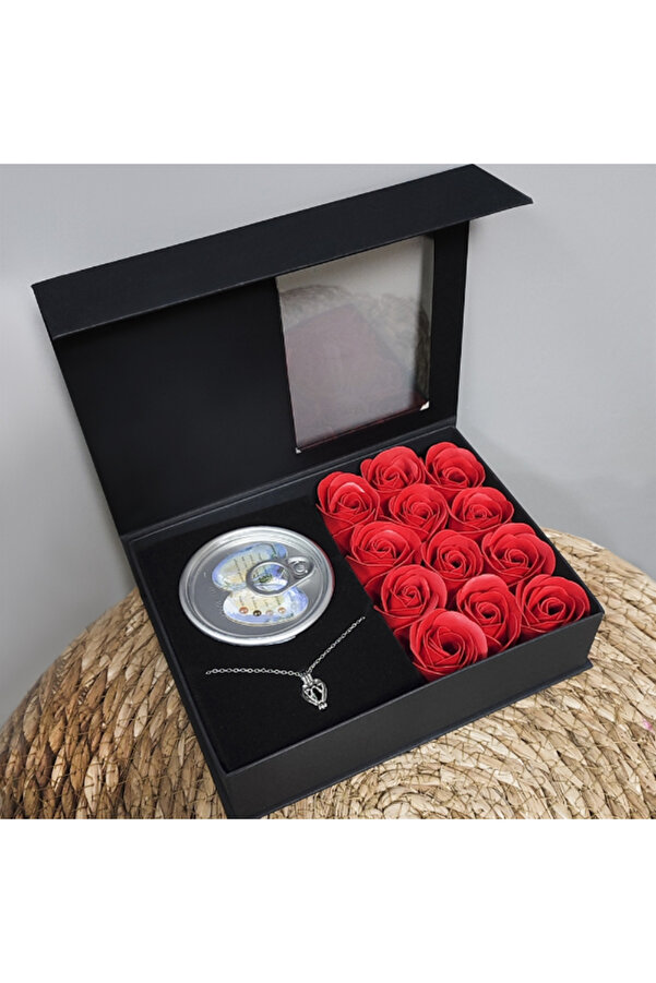 Ethab Ti̇caret Glbl-Tsti̇l4136 Romanti̇k Gül Ve İsti̇ri̇dye İnci̇ Kolye Seti̇