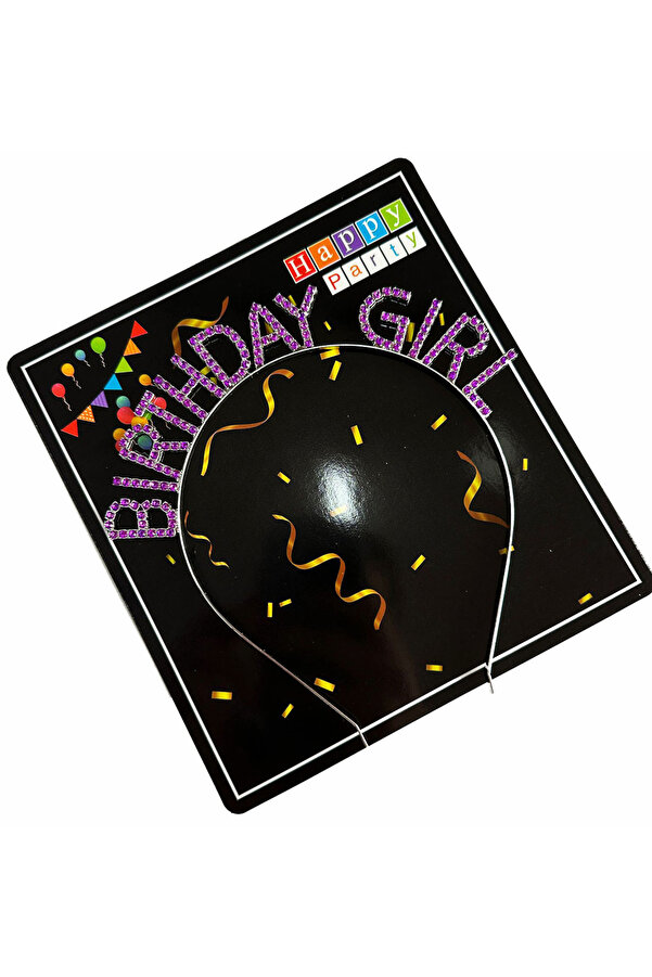 Ethab Ti̇caret Mor Renk Kri̇stal Taşlı Parlak Bi̇rthday Gi̇rl Yazılı Taç