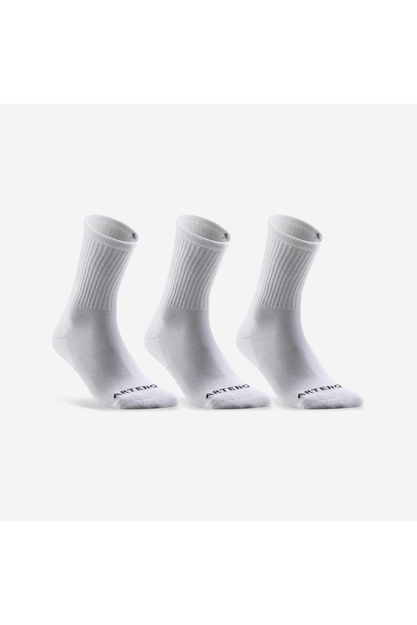 Decathlon Spor Çorabı - Uzun - İnce - 3 Çift - Beyaz - RS 100