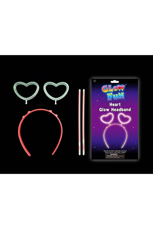 Ethab Ti̇caret Glow Sti̇ck Karanlıkta Yanan Fosforlu Kalp Taç 12 Adet