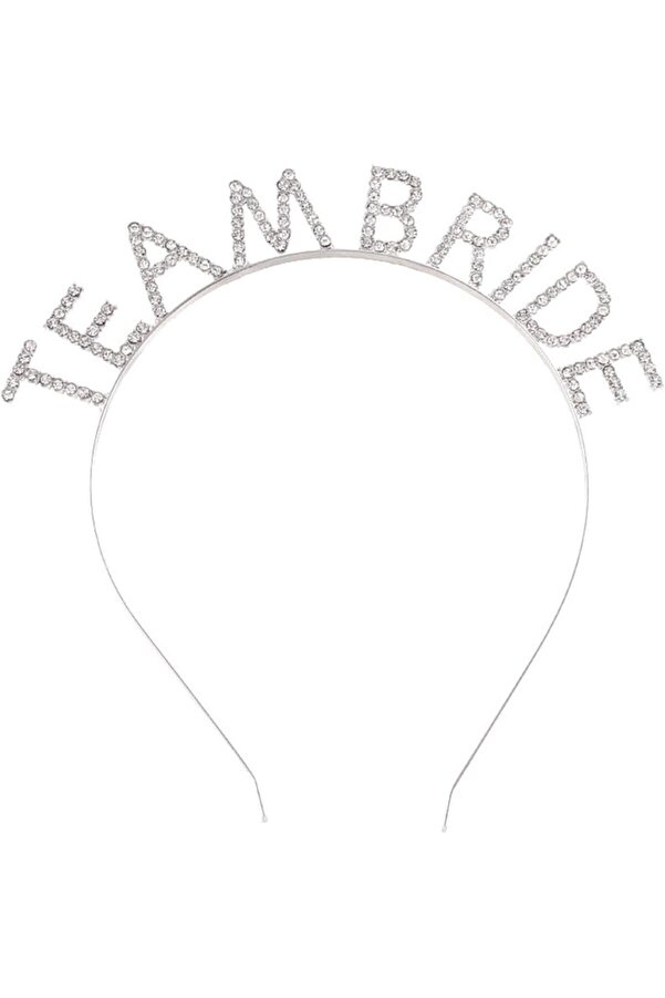 Ethab Ti̇caret Gümüş Kaplama Kri̇stal Taşlı Team Bri̇de Taç