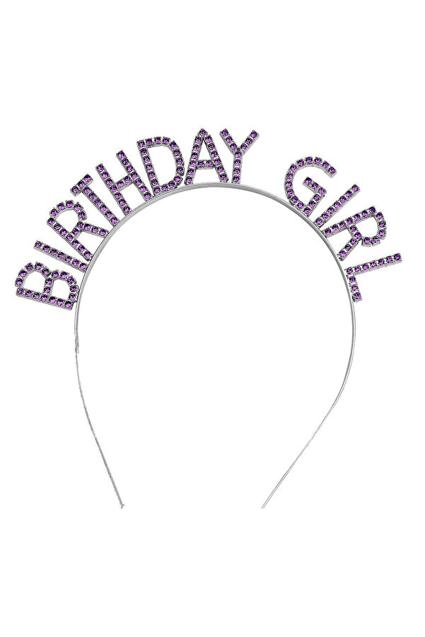 Ethab Ti̇caret Mor Renk Kri̇stal Taşlı Parlak Bi̇rthday Gi̇rl Yazılı Taç