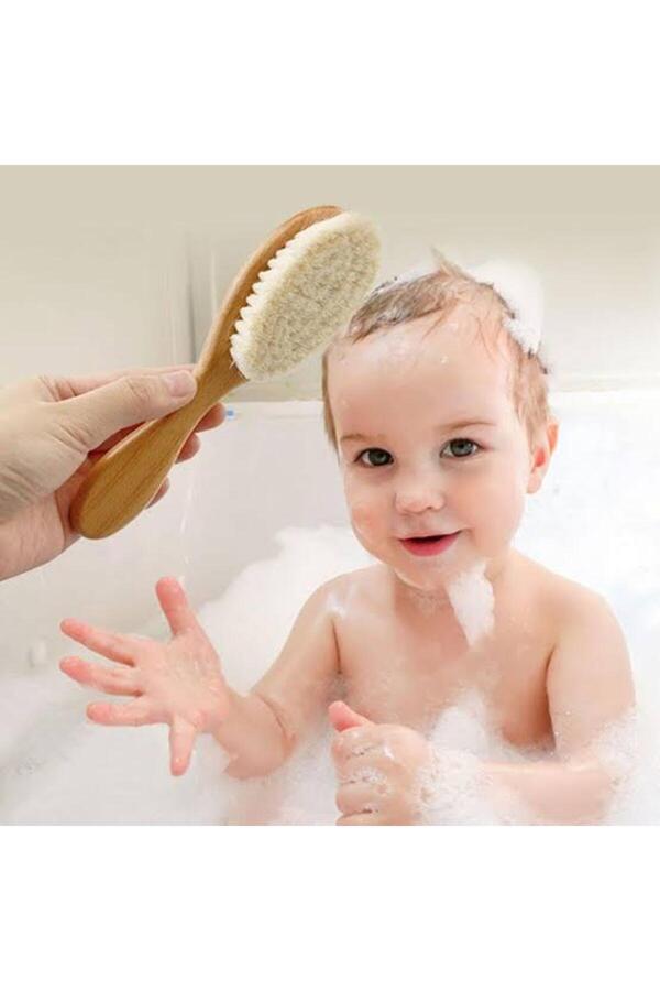 Ethab Ti̇caret Glbl-Tsti̇l4136 Keçi̇ Kılı Organi̇k Bebek Banyo Tarağı