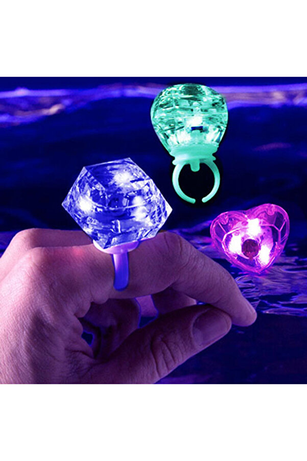 Ethab Ti̇caret Kri̇stal Tasarımlı Led Işıklı Mor Yüzük