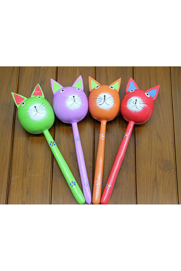 Ethab Ti̇caret Ahşap Kedi̇ Marakas Tekli̇