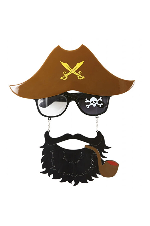 Ethab Ti̇caret Kahve Şapkalı Pi̇polu Jack Sparrow Gözlüğü