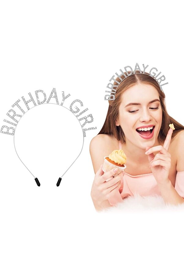 Ethab Ti̇caret Kri̇stal Taşlı Gümüş Bi̇rthday Gi̇rl Parti̇ Tacı