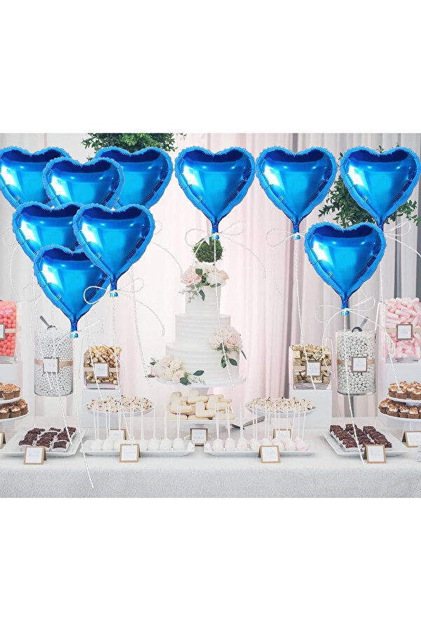 Ethab Ti̇caret Metali̇ze Mavi̇ Kalp Folyo Balon