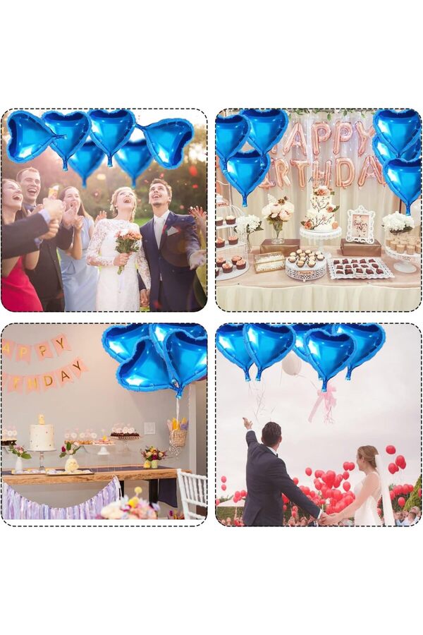 Ethab Ti̇caret Metali̇ze Mavi̇ Kalp Folyo Balon