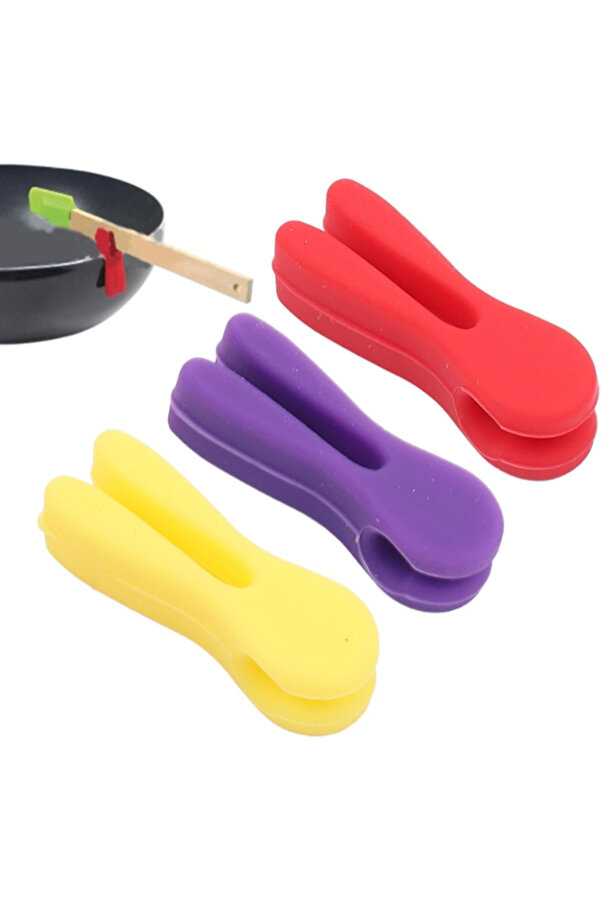 Ethab Ti̇caret Glbl-Tsti̇l4136 Si̇li̇kon Tava Kaşık Tutacağı 3 Lü Paket