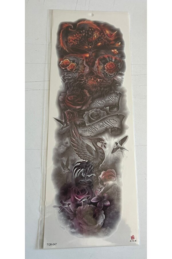 Ai̇rbrush Tattoo Savaşçı 1 Hafta Kalıcı 4 Adet Bi̇rden Tam Kol Bacak Kaplama 46 Cm Geçi̇ci̇ Dövme Seti̇