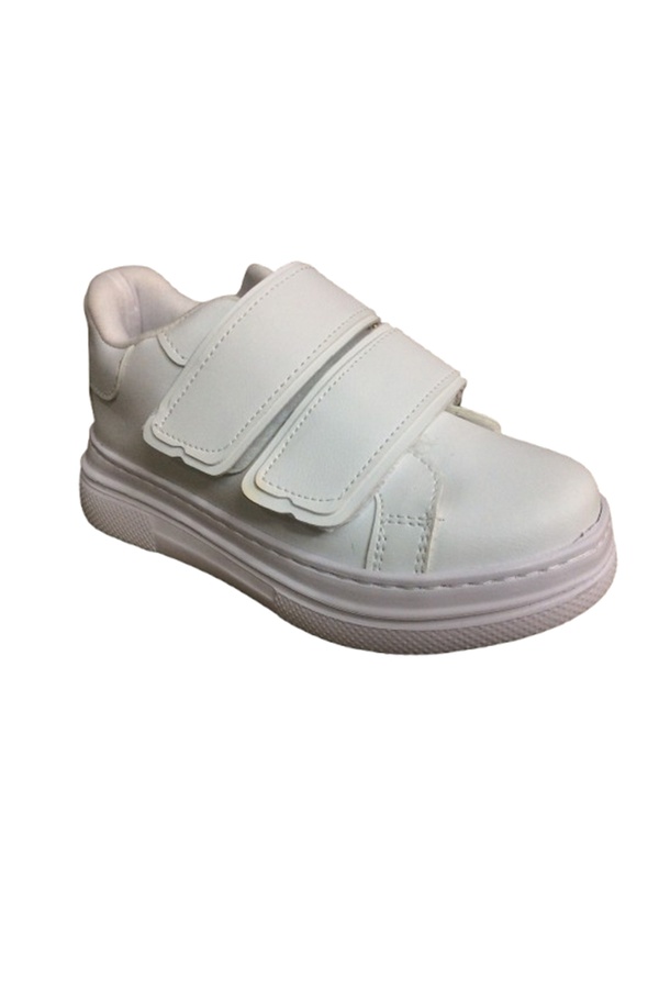 1087 Kız Çocuk Beyazsi̇yah Cırtlı Sneaker Günlük Spor Ayakkabı