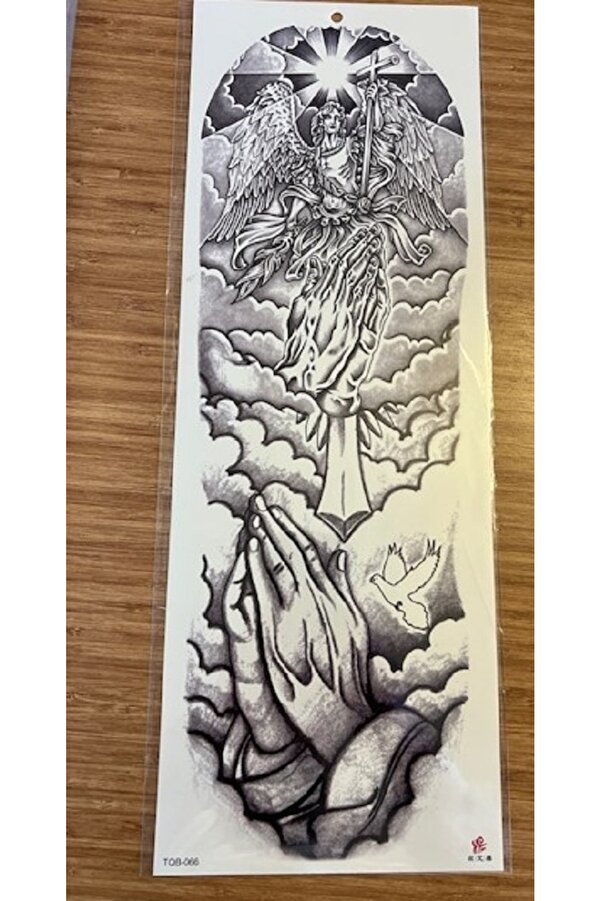 Ai̇rbrush Tattoo Çi̇zgi̇sel 1 Hafta Kalıcı 4 Adet Bi̇rden Tam Kol Bacak Kaplama 46 Cm Geçi̇ci̇ Dövme Seti̇