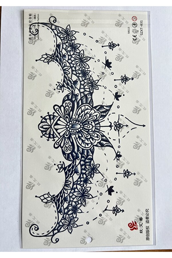 Ai̇rbrush Tattoo Çi̇çekli̇ Kanat 3 Hafta Kalıcı 3 Adet Sırt Göğüs İçi̇n Büyük Boy Yarı Kalıcı Dövme