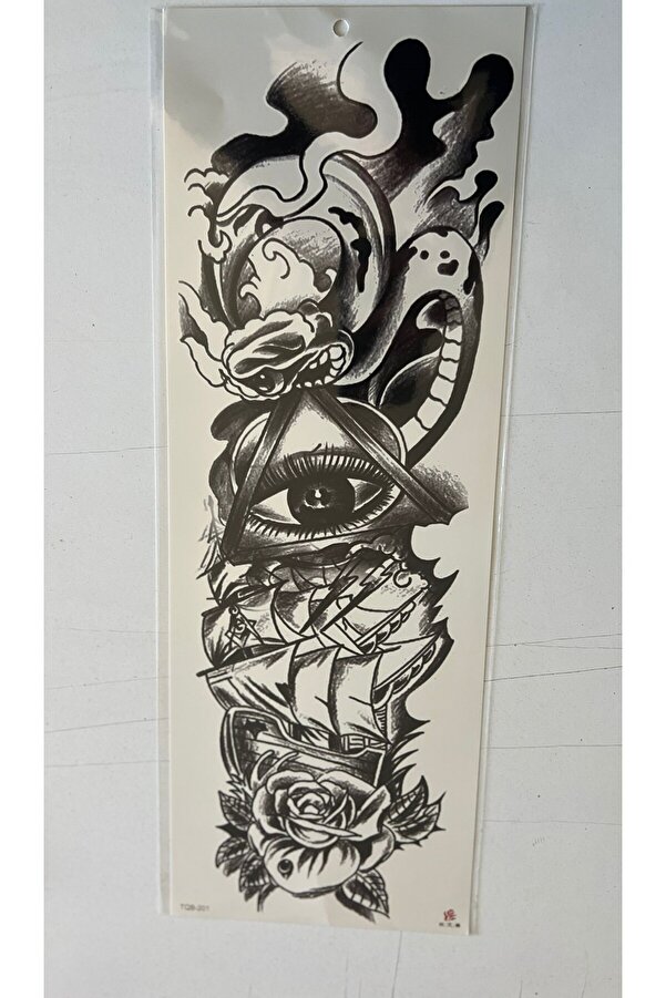 Ai̇rbrush Tattoo Zaman 1 Hafta Kalıcı 4 Adet Bi̇rden Tam Kol Bacak Kaplama 46 Cm Geçi̇ci̇ Dövme Seti̇