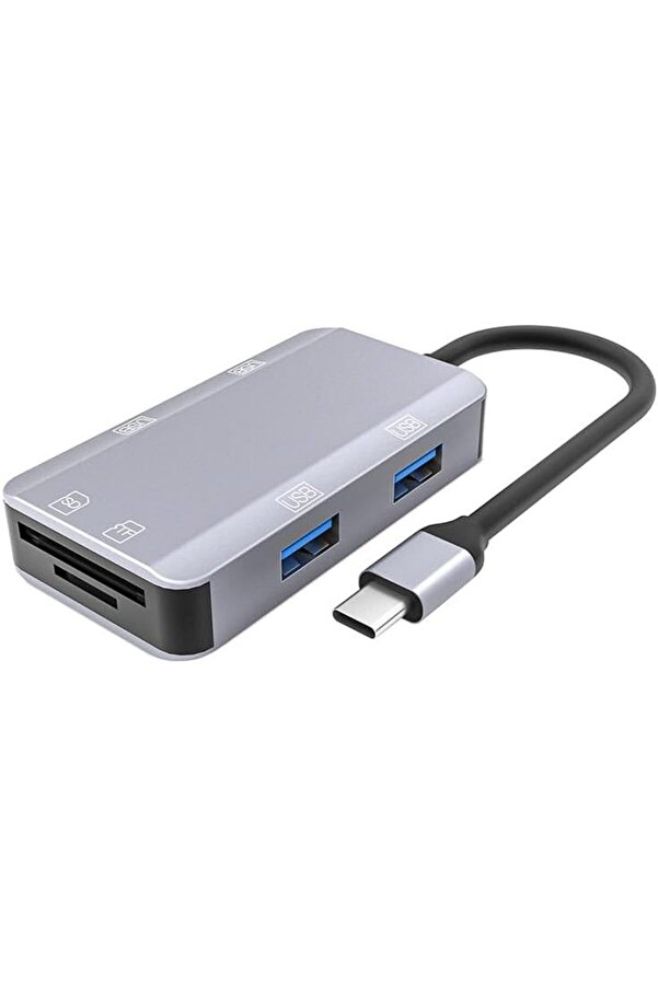 Ezg Mt87 6İn1 Usb 3.1 Type-C Çoklayıcı Otg Kart Okuyucu Mac İphone 15 16 İle Uyumlu Metal Kasa Ez