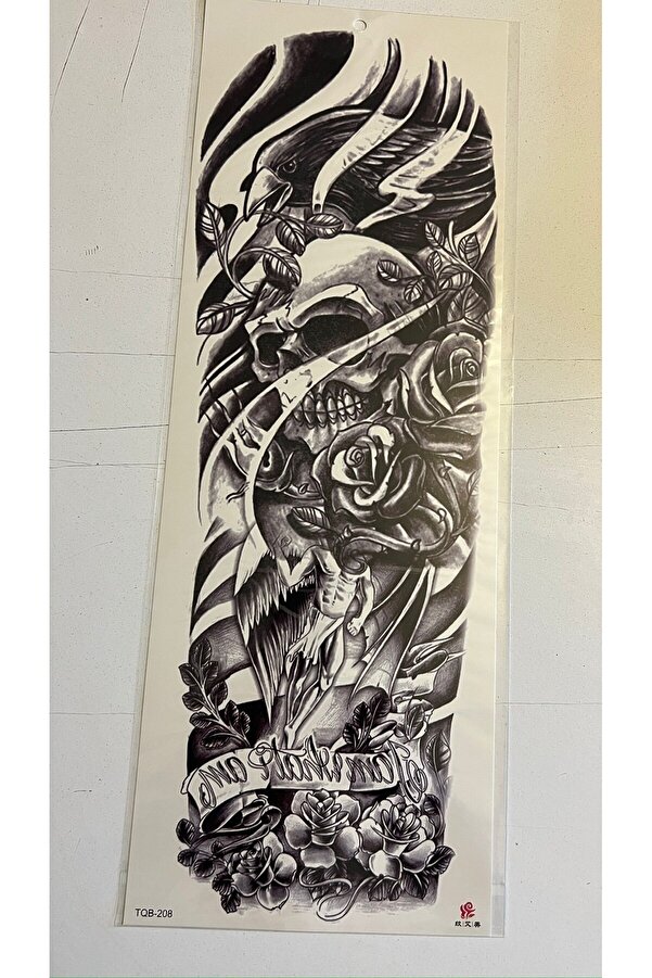Ai̇rbrush Tattoo Yaşam 1 Hafta Kalıcı 4 Adet Bi̇rden Tam Kol Bacak Kaplama 46 Cm Geçi̇ci̇ Dövme Seti̇