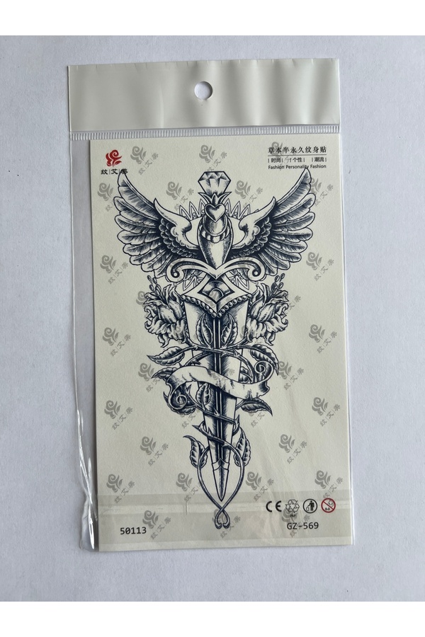 Ai̇rbrush Tattoo Kanat Ok 3 Hafta Kalıcı 4 Adet Yarı Kalıcı Geçi̇ci̇ Dövme Seti̇