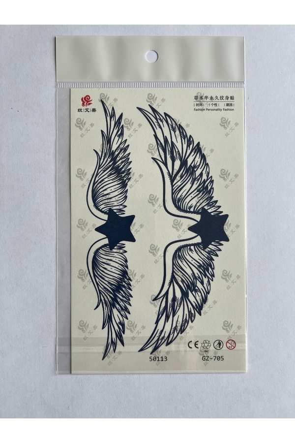 Ai̇rbrush Tattoo Kanat Ok 3 Hafta Kalıcı 4 Adet Yarı Kalıcı Geçi̇ci̇ Dövme Seti̇
