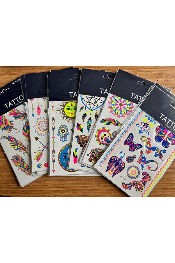 Ai̇rbrush Tattoo Fosforlu Karanlıkta Parlayan 5 Adet Geçi̇ci̇ Dövme Kız Modelleri̇