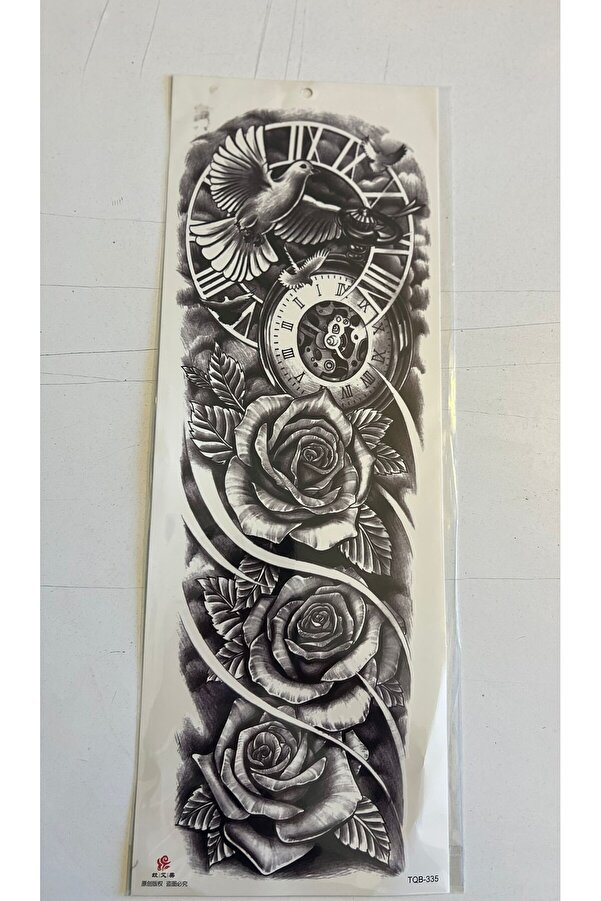 Ai̇rbrush Tattoo Zaman 1 Hafta Kalıcı 4 Adet Bi̇rden Tam Kol Bacak Kaplama 46 Cm Geçi̇ci̇ Dövme Seti̇