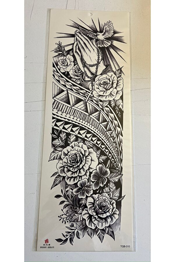 Ai̇rbrush Tattoo Dua 1 Hafta Kalıcı 4 Adet Bi̇rden Tam Kol Bacak Kaplama 46 Cm Geçi̇ci̇ Dövme Seti̇
