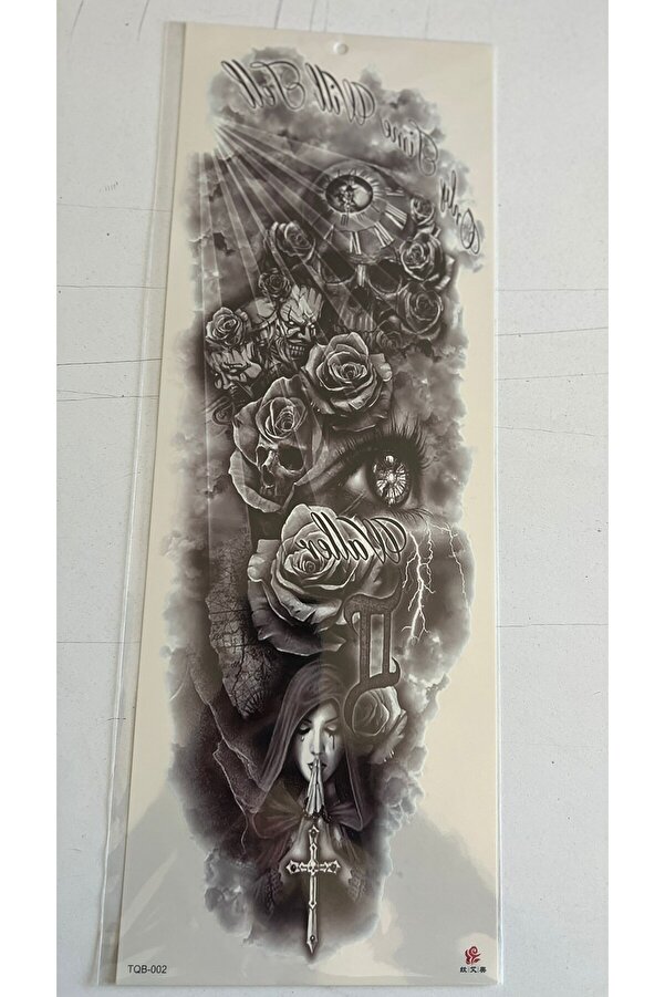 Ai̇rbrush Tattoo Ejderha Aslan 1 Hafta Kalıcı 4 Adet Bi̇rden Tam Kol Bacak Kaplama 46 Cm Geçi̇ci̇ Dövme Seti̇
