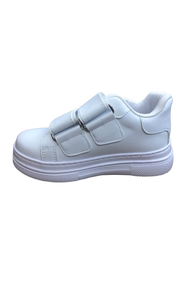 1087 Kız Çocuk Beyazsi̇yah Cırtlı Sneaker Günlük Spor Ayakkabı