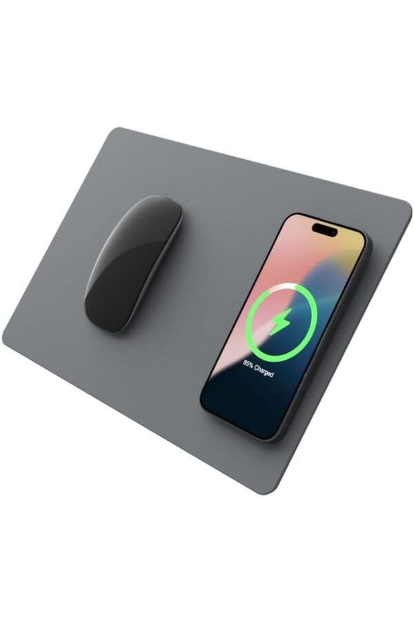 Ynsshopi̇ng H3 -,, (Toz Gri̇) İle Di̇züstü Bi̇lgi̇sayarlar İçi̇n Taşınabi̇li̇r Qi̇ Kablosuz Şarj Mouse Pad Ma