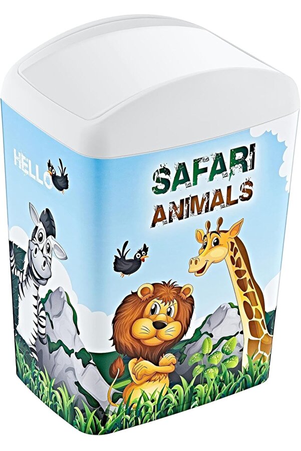 Snshop Soft Resi̇mli̇ Çöp Kutusu Döner Kapak 5 Lt Safari̇ 467437