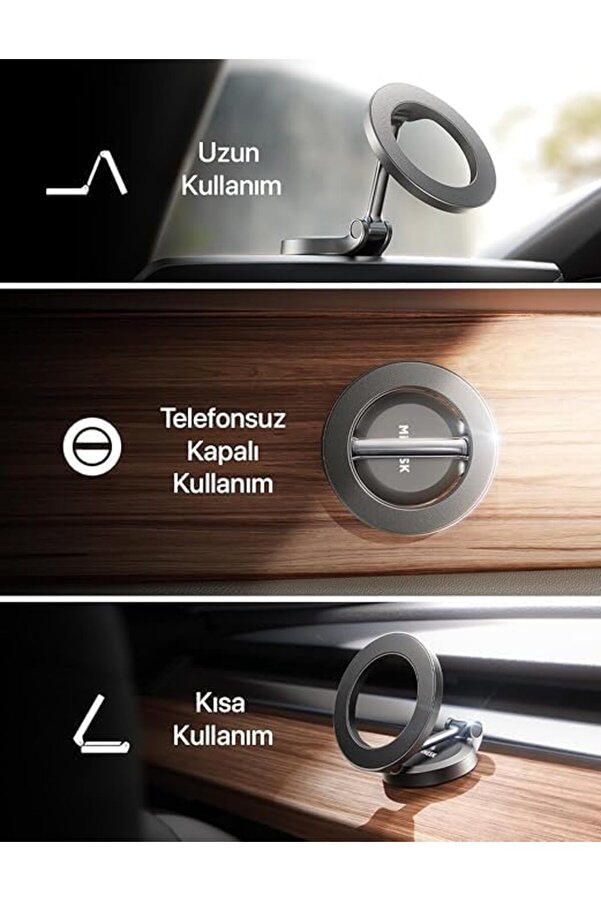 Lvnshop G118 İle Uyumlu Süper Mıknatıslı 360 Derece Dönebi̇len İçeri̇si̇ndeki̇ Metal Aparatlarla Tüm Cep