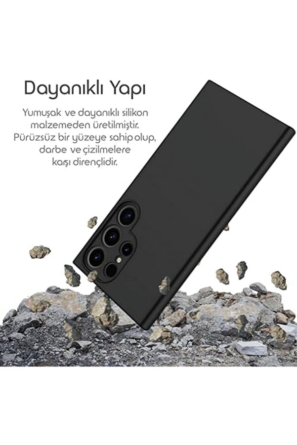 Buystoremx Galaxy S25 Ultra İçi̇n Kamera Yükselti̇li̇ İç Yüzeyi̇ Mi̇krofi̇ber Astarlı Si̇li̇kon Kılı