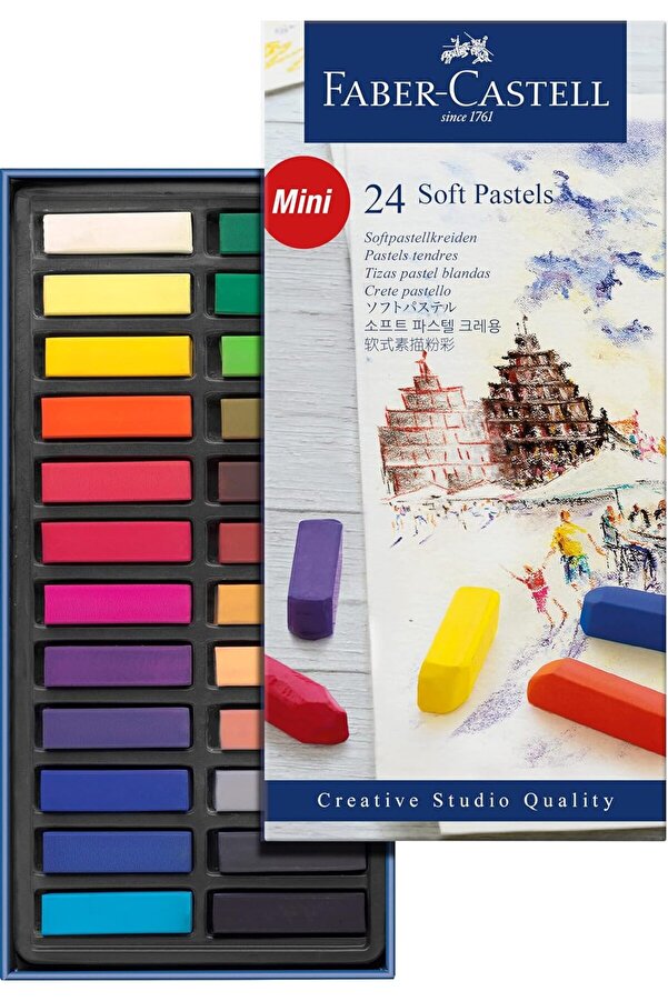 Lvnshop Studi̇o Mi̇ni̇ Toz Pastel, 24 Renk, Yarım Boy, Yüksek Pi̇gment, Parlak Renkler, Fi̇ksati̇f Uyumlu,