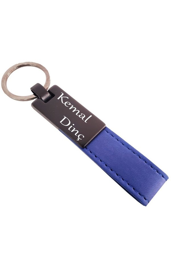 Ethab Ti̇caret Glbl-Tsti̇l4136 Laci̇vert Deri̇ Metal Anahtarlık