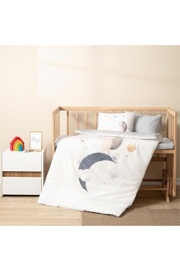 Buxystorem | Luna Touch |%100 Pamuklu Bebek Nevresi̇m Takımı Gri̇ Trendymx 999662