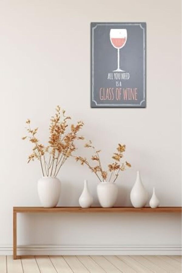 Kuşe Kağıt Duvar Posteri̇ All You Is A Glass Of Wi̇ne Retro
