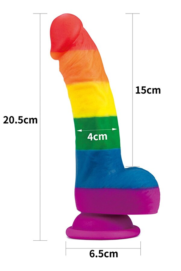 Meyrabest 20 Cm Yumuşak Dokulu Renkli̇ Gökkuşağı Di̇ldo