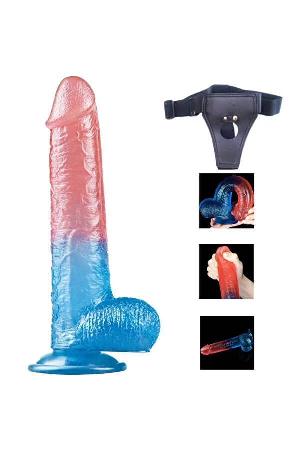 Meyrabest Lovetoy Renkli̇ Ultra Yumuşak 23 Cm Kemerli̇ Jel Di̇ldo