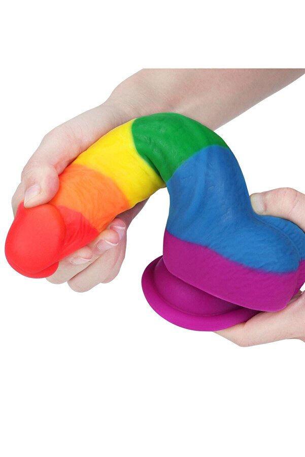 Meyrabest 20 Cm Yumuşak Dokulu Renkli̇ Gökkuşağı Di̇ldo