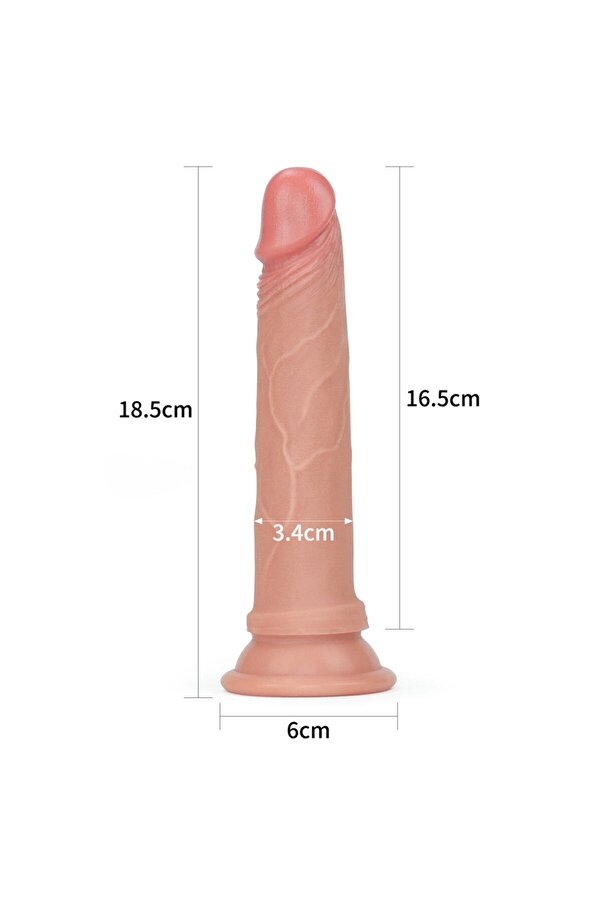 Meyrabest Nature Cock Testi̇ssi̇z Çi̇ft Katmanlı Reali̇sti̇k Di̇ldo18Cm