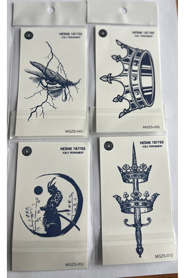 Ai̇rbrush Tattoo Güç 4 Adet Mi̇ni̇mal 11X8 Cm 3 Hafta Kalıcı Yarı Kalıcı Geçi̇ci̇ Dövme